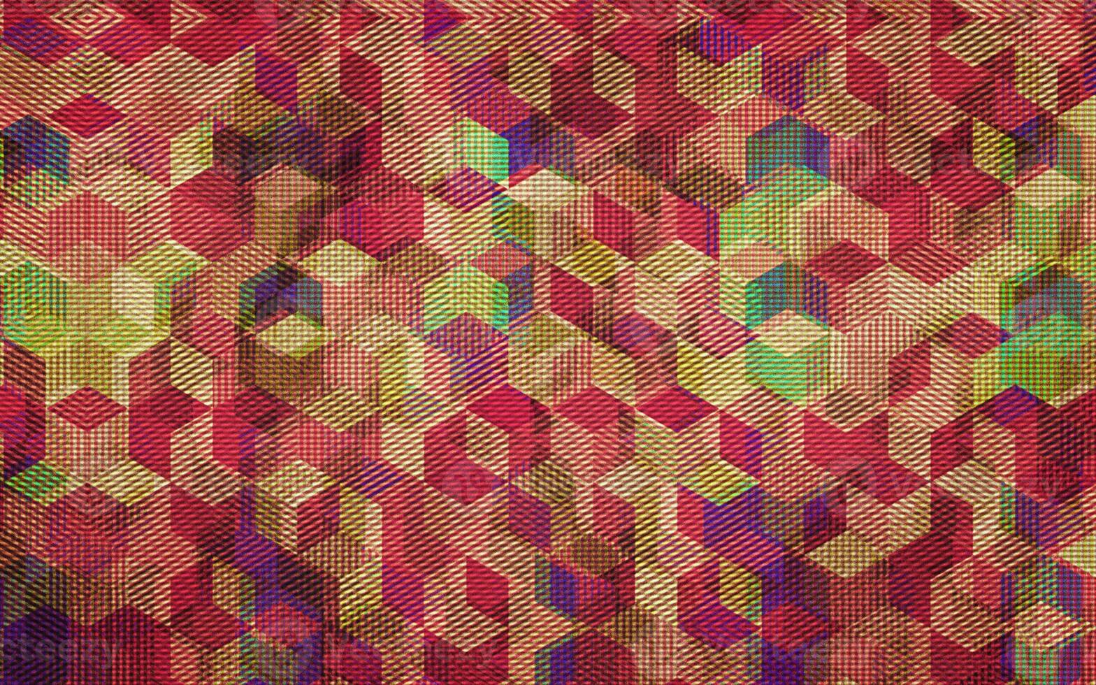 Exclusive abstract retro and vintage background. Colorful old square or cube patterns. Classical grunge canvas background design. Textured paper background. For business and advertise template design. photo