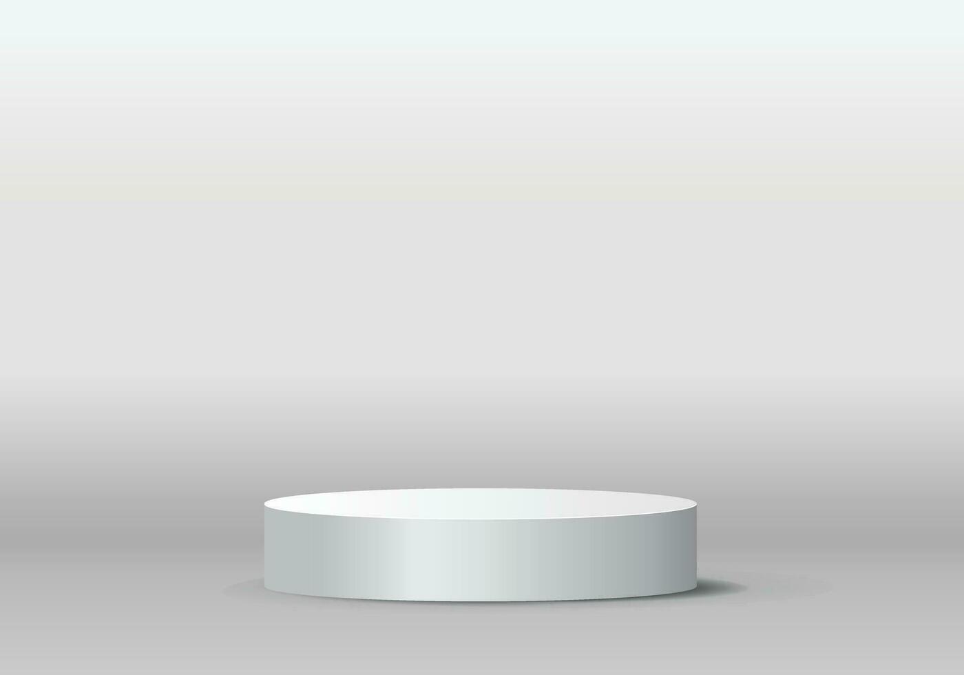 White Grey podium on white in abstract rooms. Vector geometric forms.Stage for showcase, Product display.
