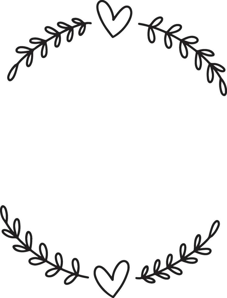 PrintVector illustration of hand drawn floral wreath, beautiful wedding design element vector