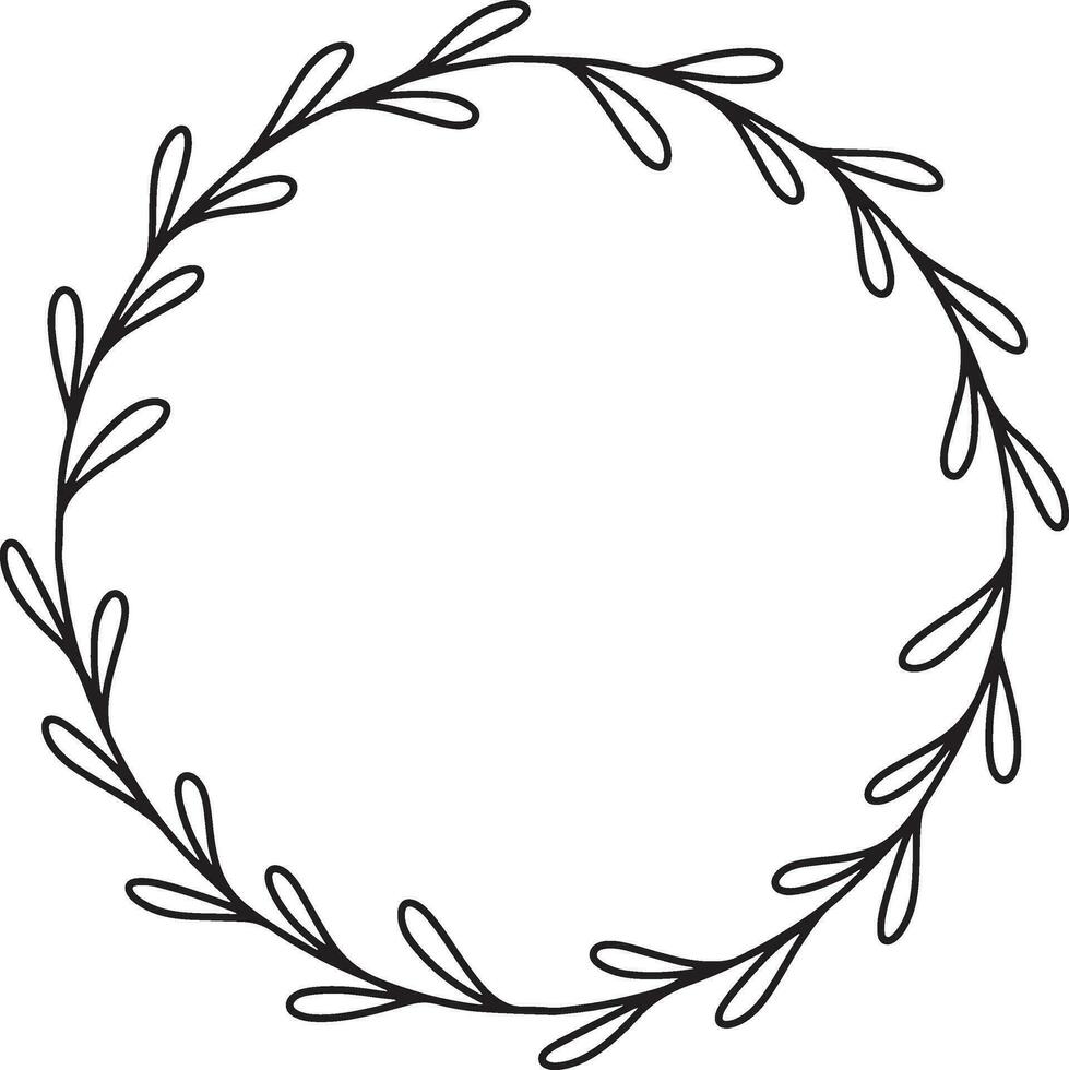 laurel wreath vector illustration, invitation element, hand drawn