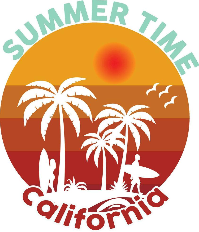 Summer Time California vector