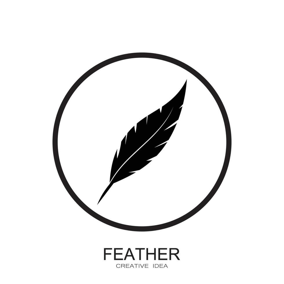 plantilla de vector de logotipo de pluma