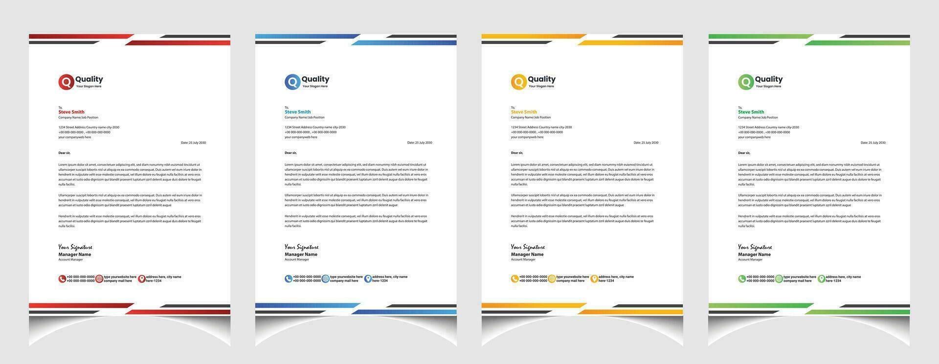 Creative corporate business letterhead template design with a4 size. Minimalist professional letterhead layout. vector