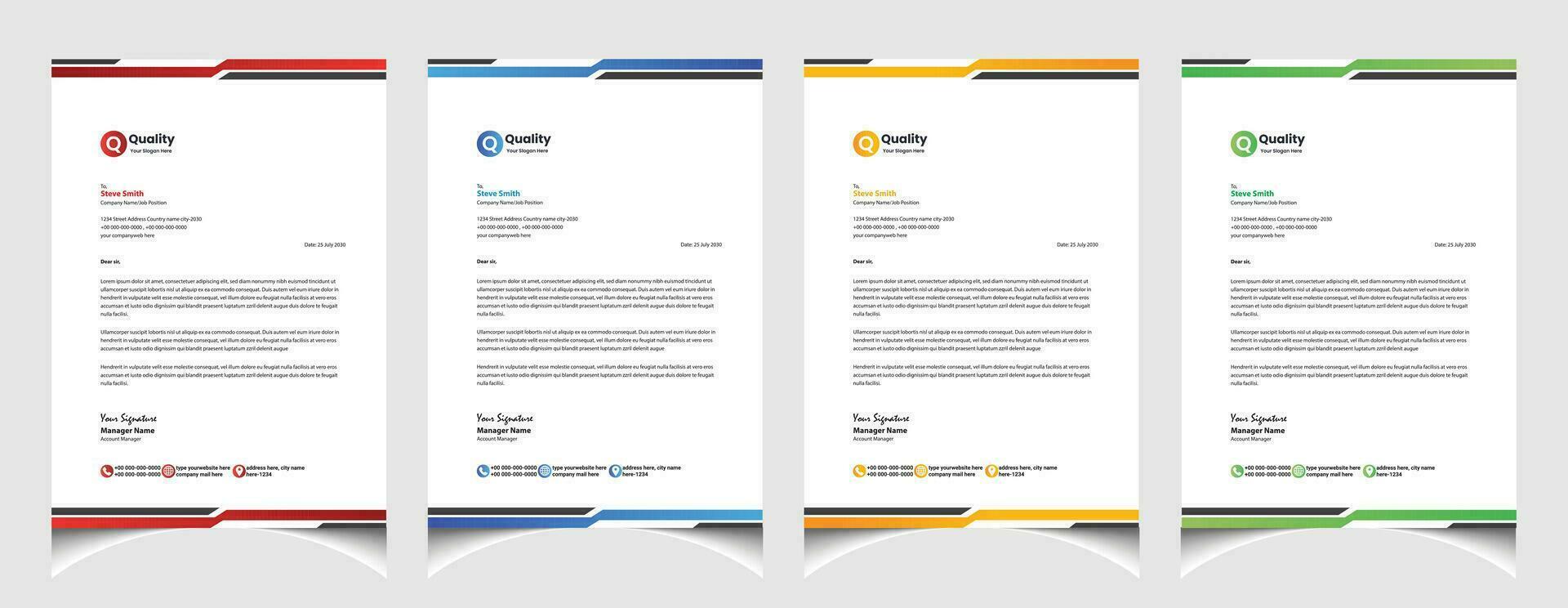 Creative business letterhead template design with a4 size. Minimalist professional letterhead layout. vector