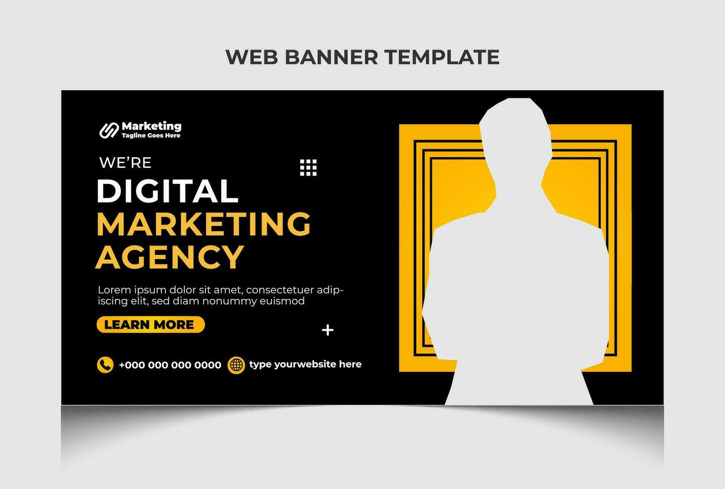 Corporate business marketing social media web banner template and video thumbnail template design. vector