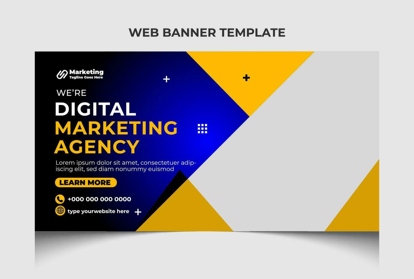 Corporate business marketing social media web banner template and video thumbnail template design. vector