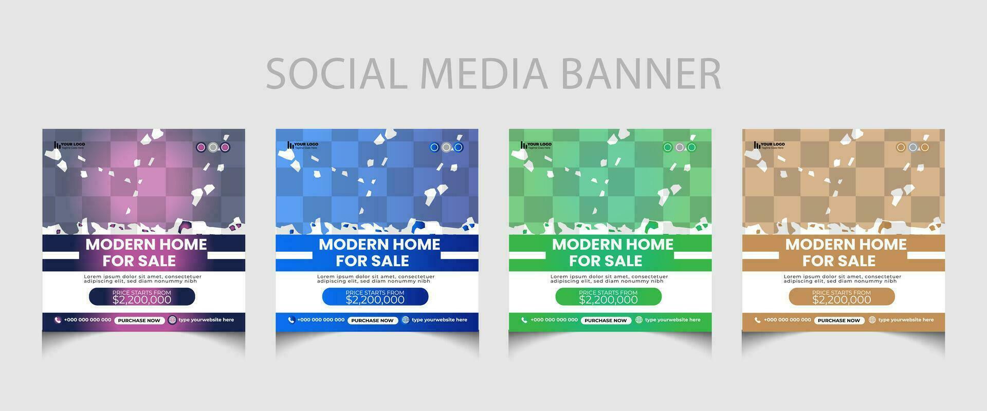 Real estate business social media post template design. Real estate post design. vector