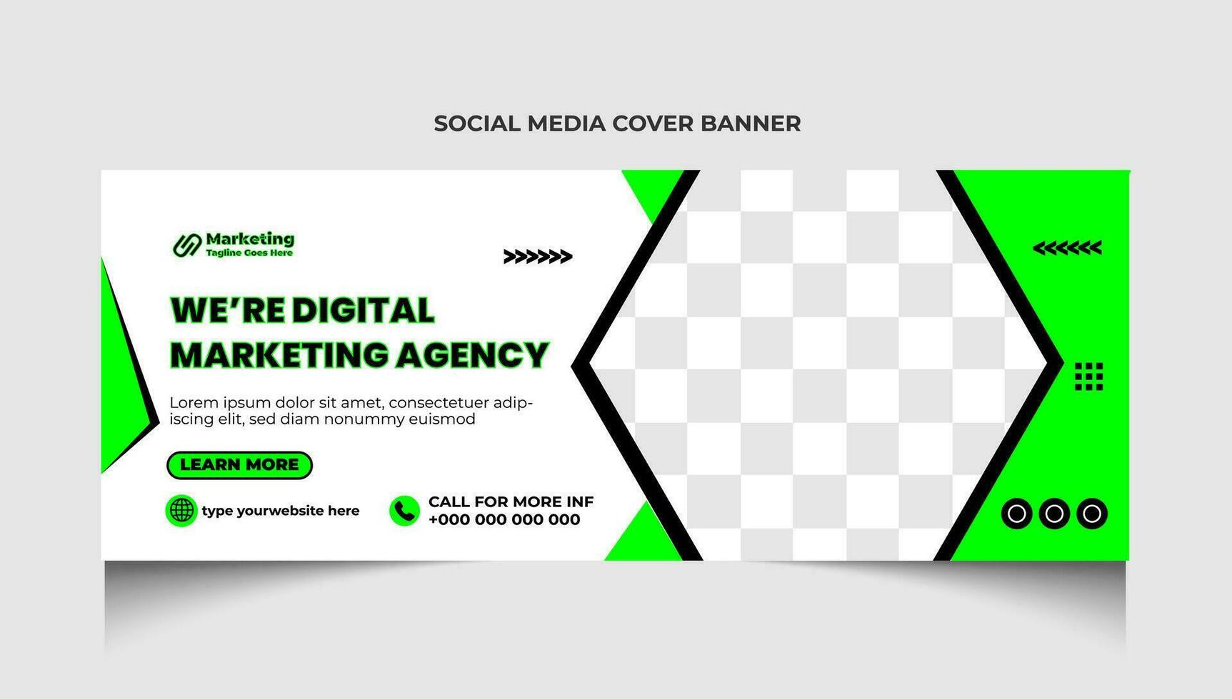 Corporate business marketing social media facebook cover template and web banner template design. vector