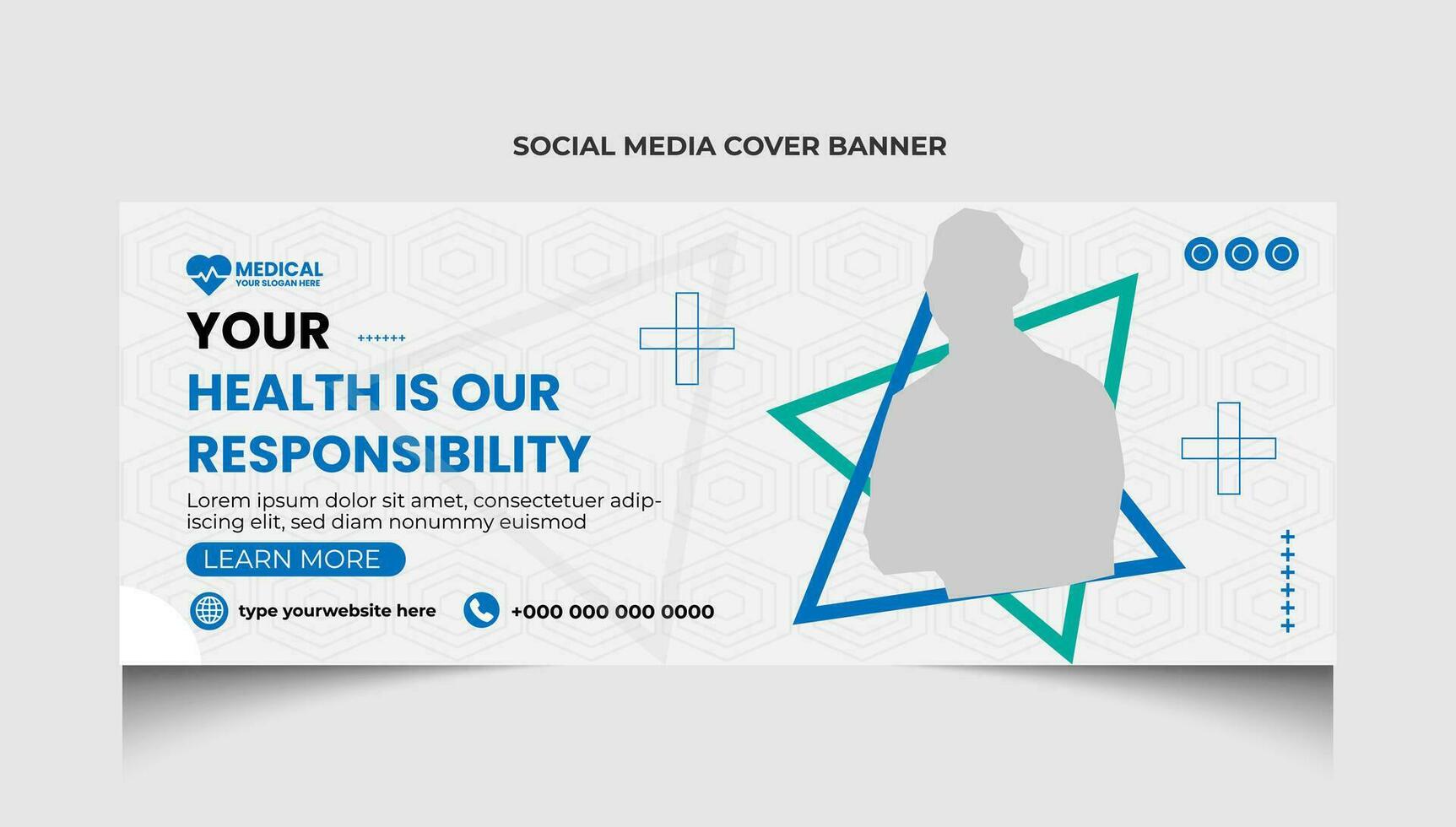 Healthcare or medical social media facebook cover template design or medical web banner template design. vector