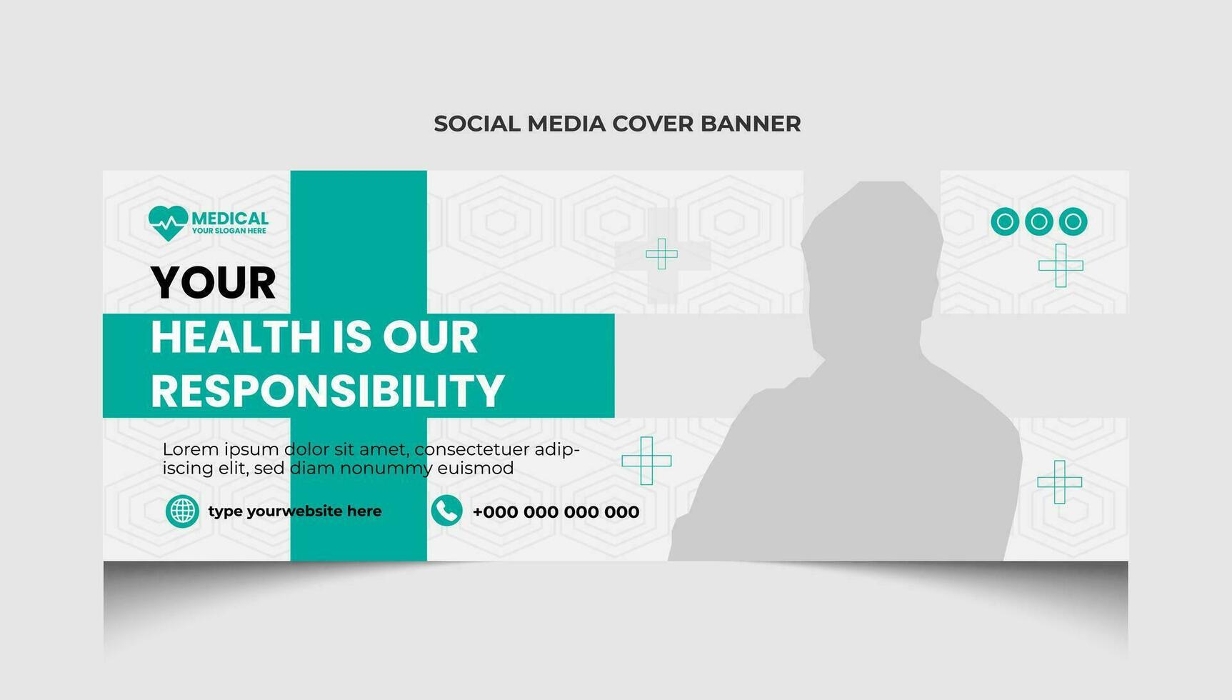 Healthcare or medical social media facebook cover template design or medical web banner template design. vector