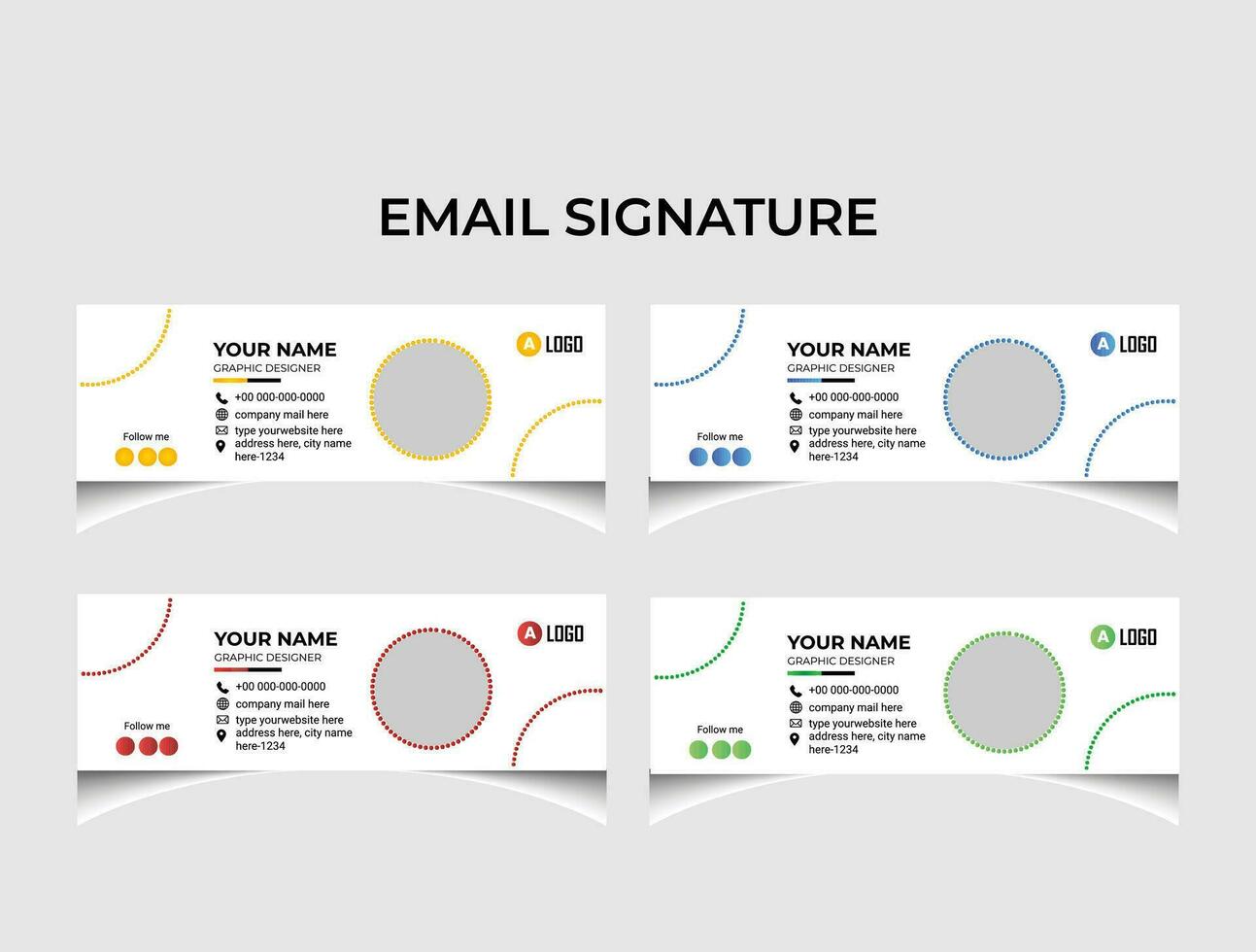 Minimalist email signature template design. vector