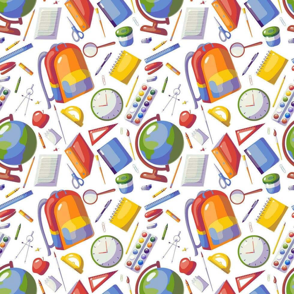 Back to school of seamless pattern vector