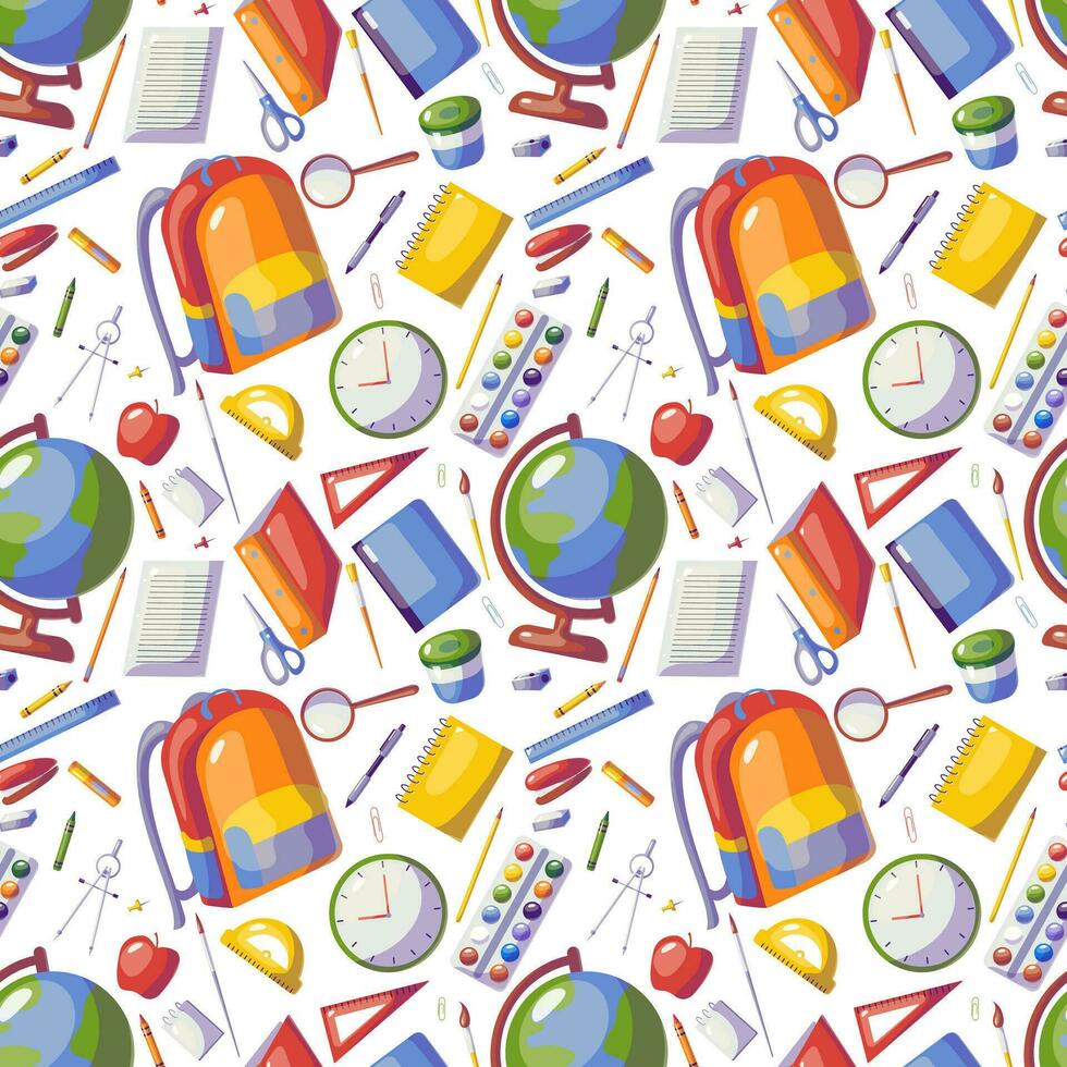 Back to school of seamless pattern vector