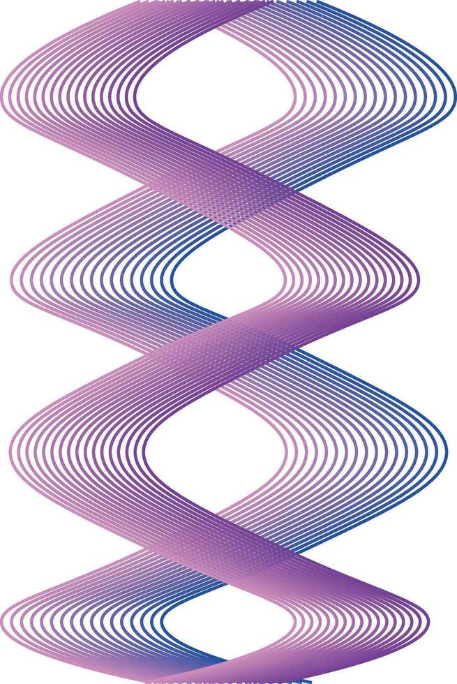 Modern abstract wavy lines in DNA shape vector