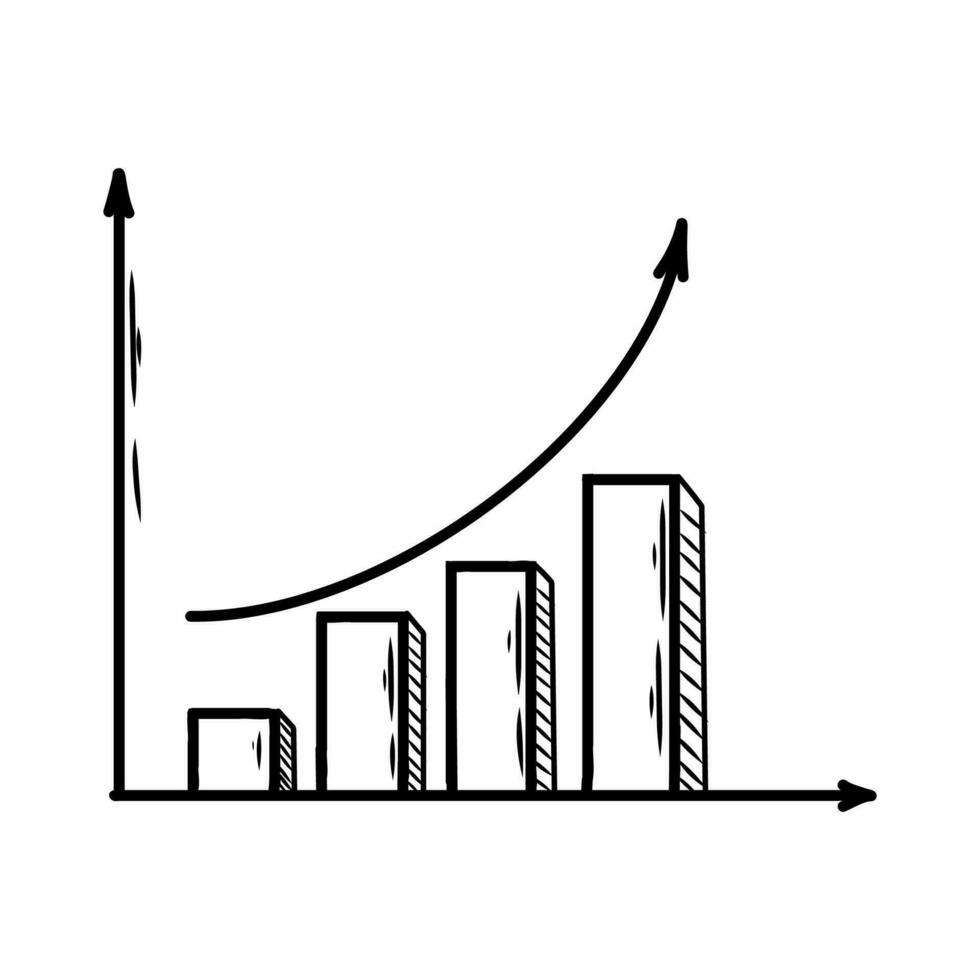 Mathematical graph with an up arrow. Success. Statistical information. Business vector