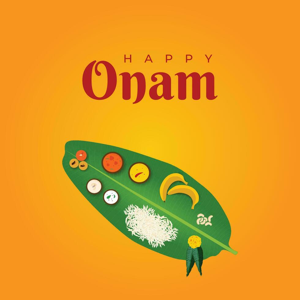 Indian festival Onam food culture the south Indian festival vector