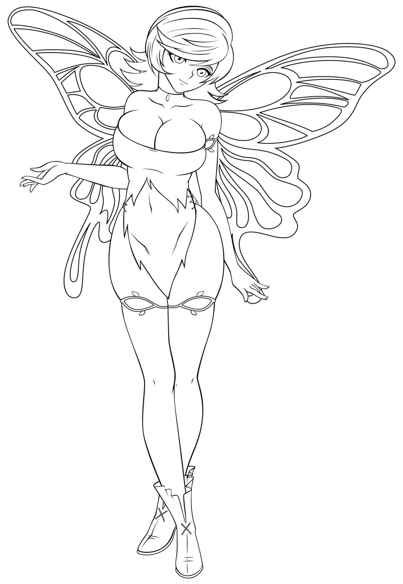 Fairy Line Art Anime 25876274 Vector Art at Vecteezy