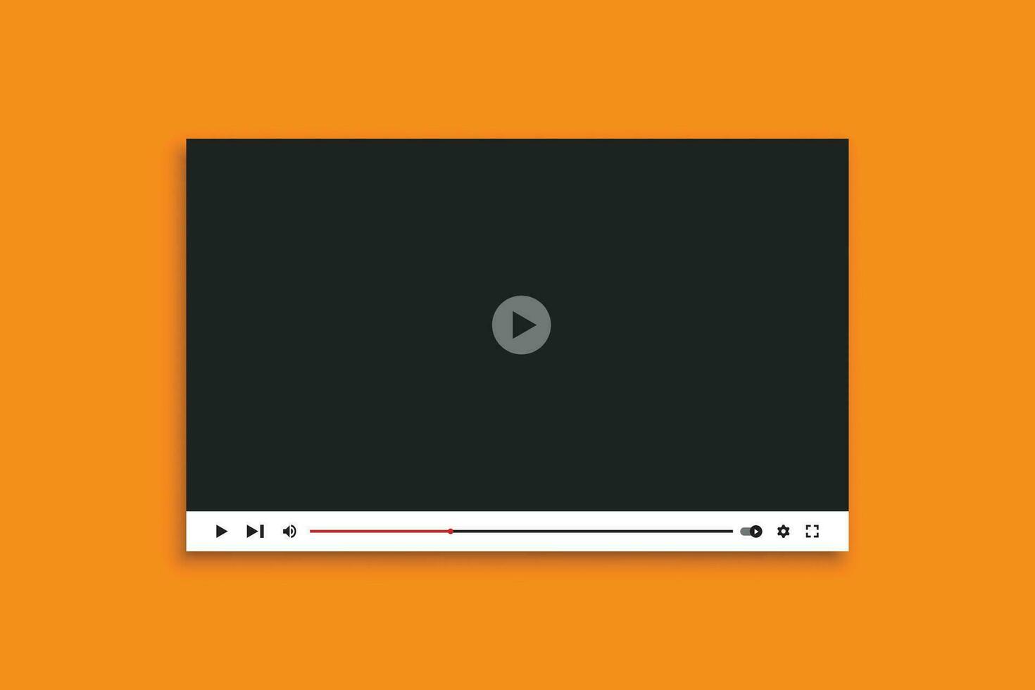 Video player interface, Video player UI vector