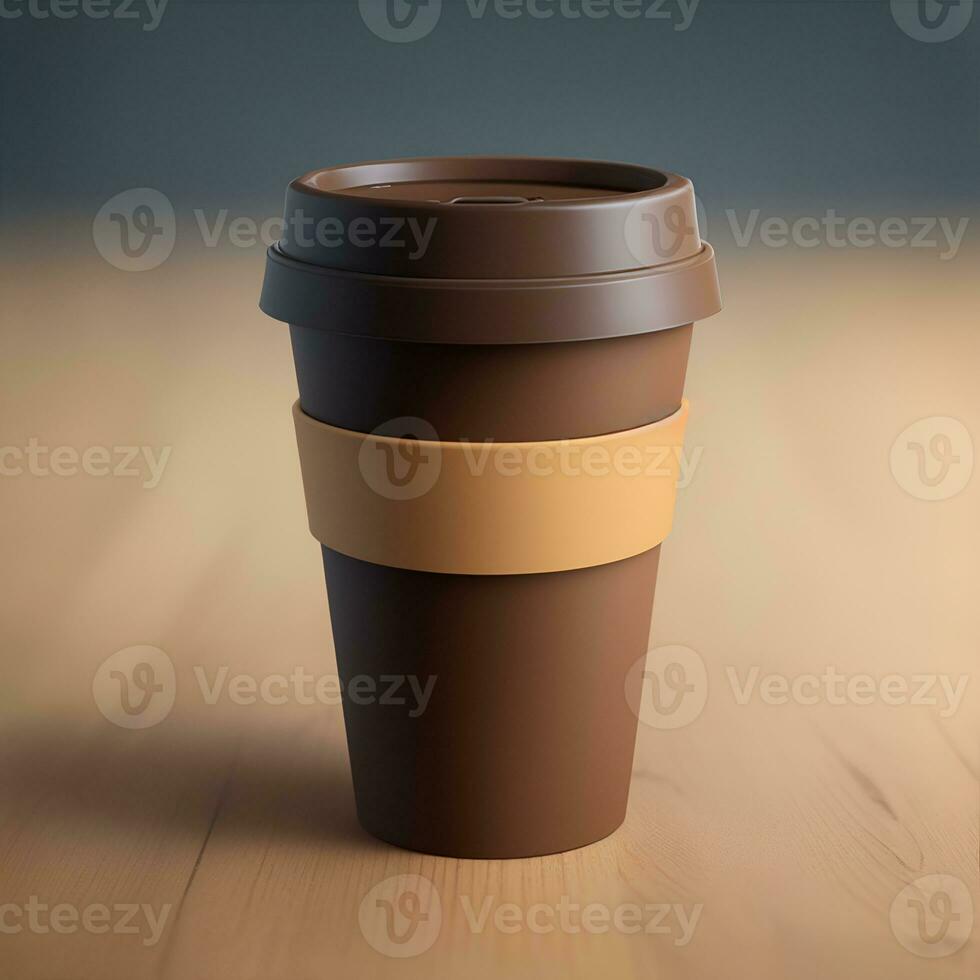 Mockup image of a coffee paper cup. AI generated photo