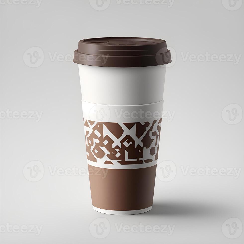 Mockup image of a coffee paper cup. AI generated photo