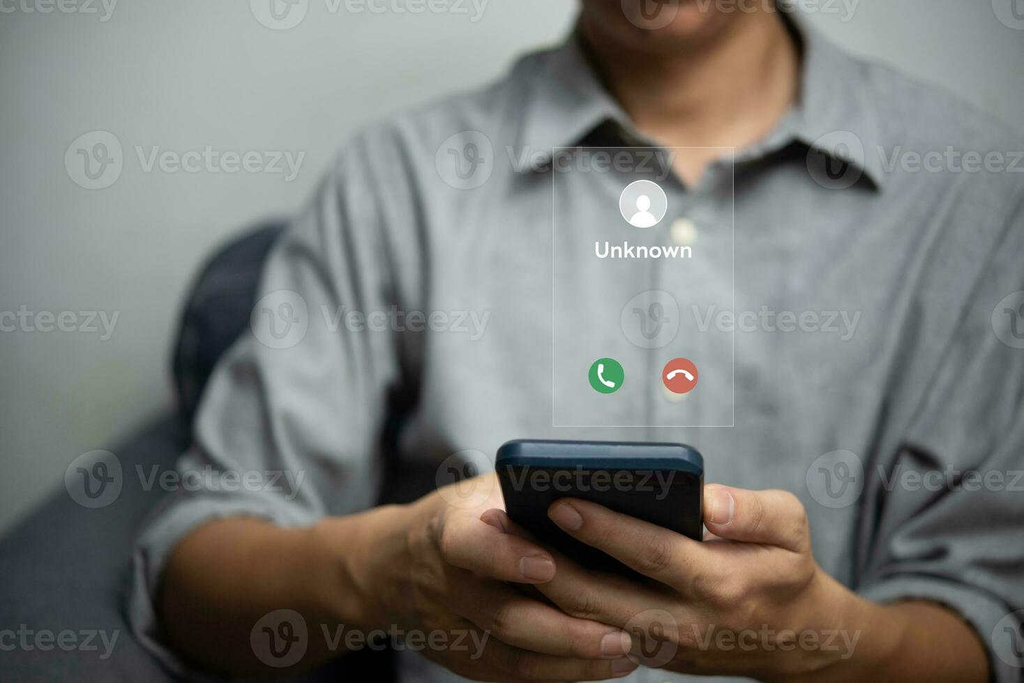 man using a mobile device with a virtual screen interface. applications, including browsing the internet, social media, messaging, gaming, entertainment. Business technology digital concept. photo