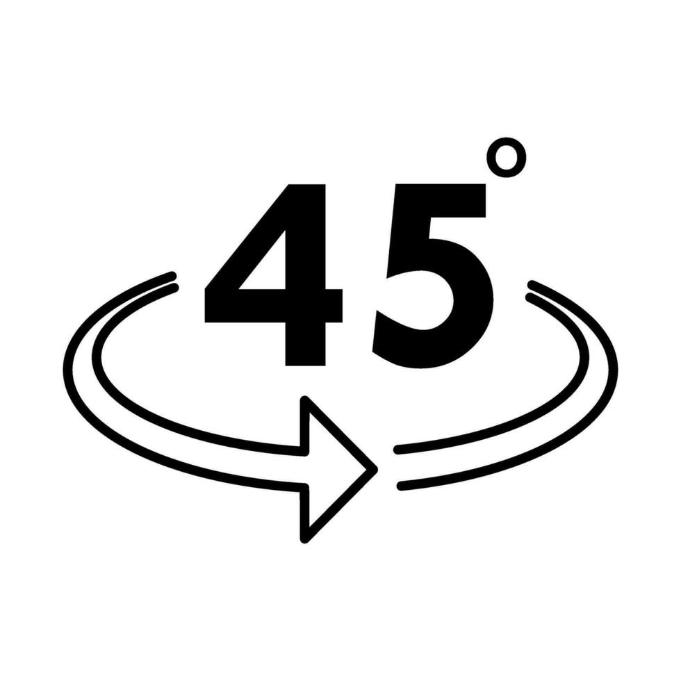 Geometry math symbol. Angle 45 degrees template illustration vector