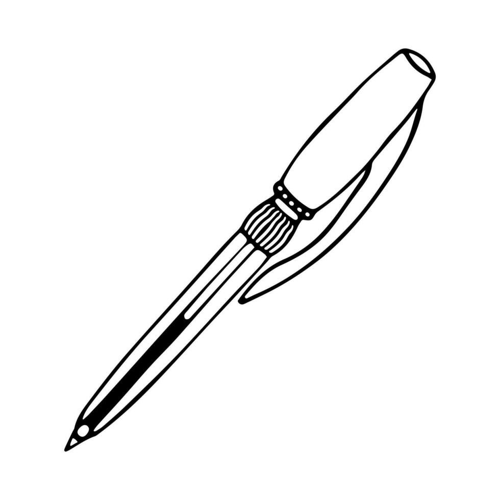Sketch ballpoint pen for writing, hand-drawn on a light background. Vector  22206103 Vector Art at Vecteezy