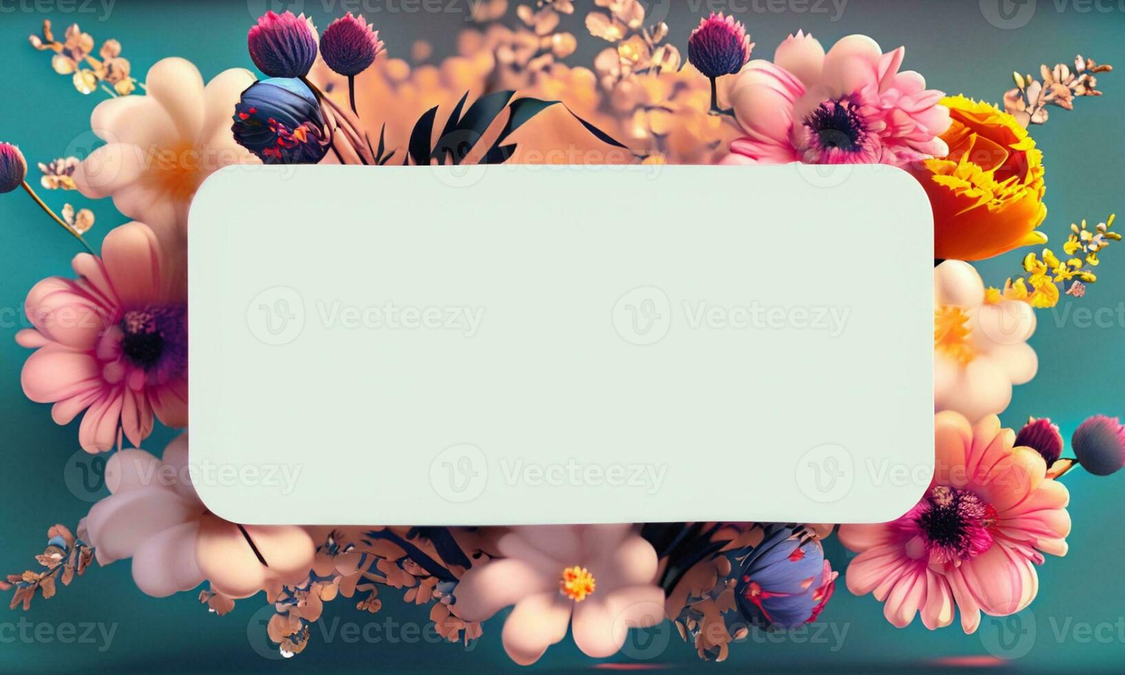 Floral composition center blank space photo