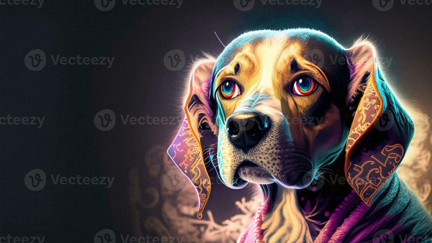Canine Chic in dark background photo