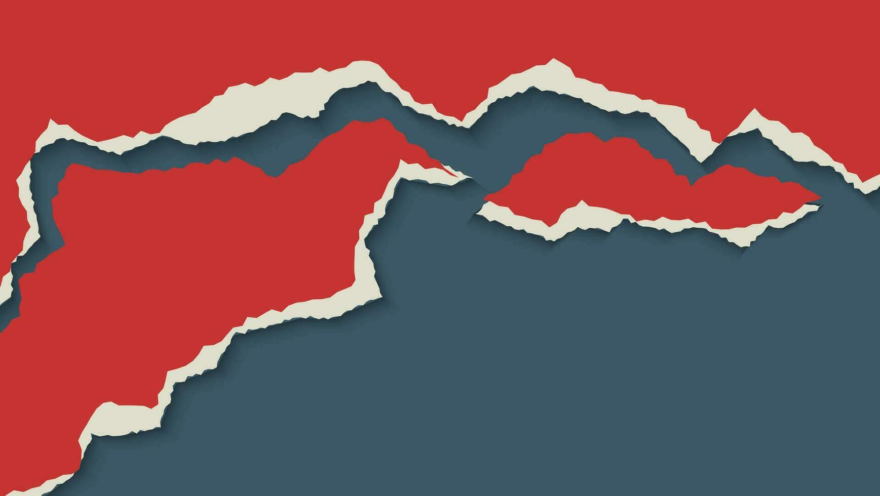 Abstract Red Paper Torn In Gray Background Design vector