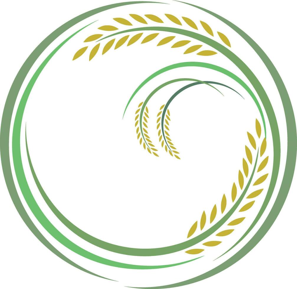 Circle Sheaf of paddy logo design vector. Vector background design