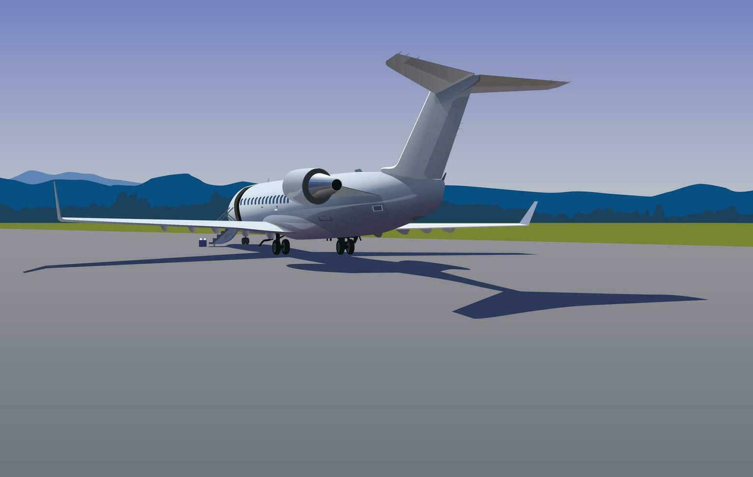 Aircraft for charter flights. Vector. vector