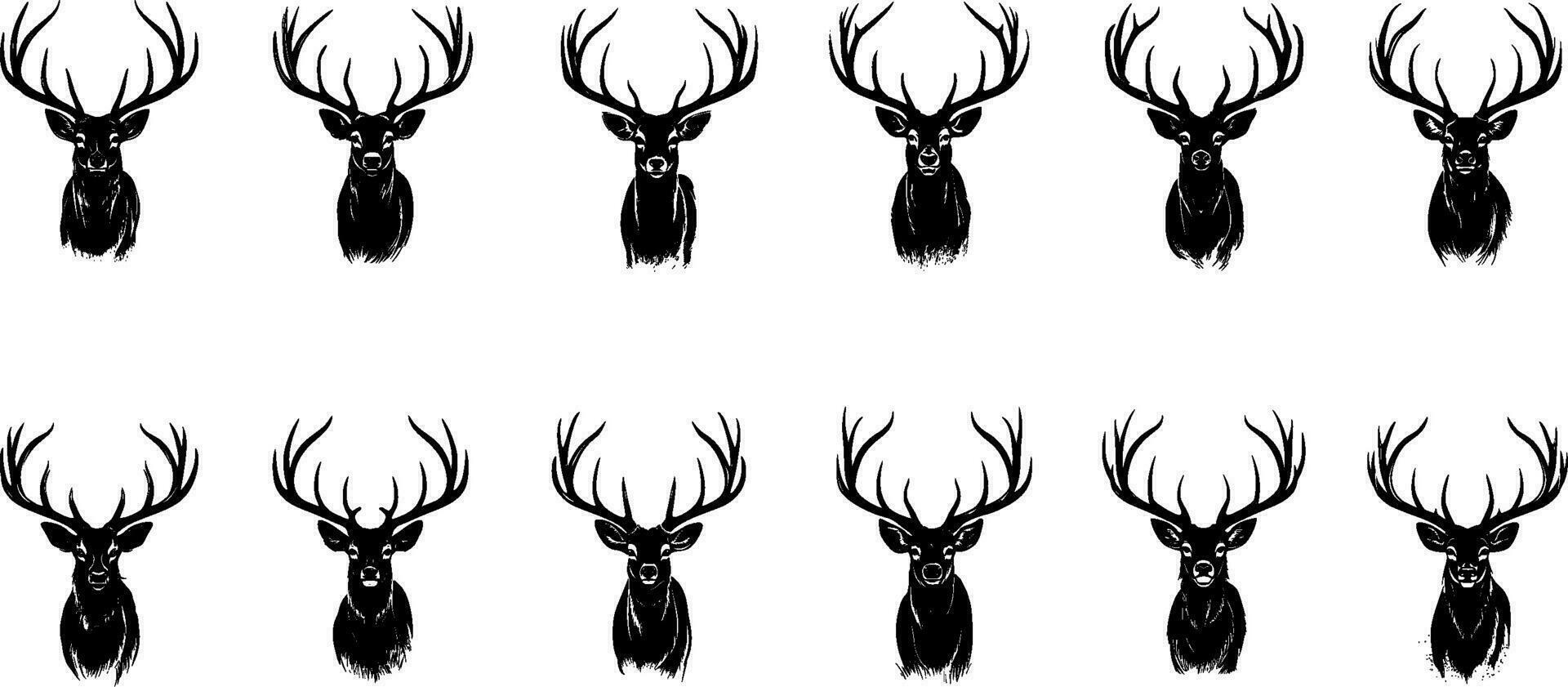 Deer vector set on a white background