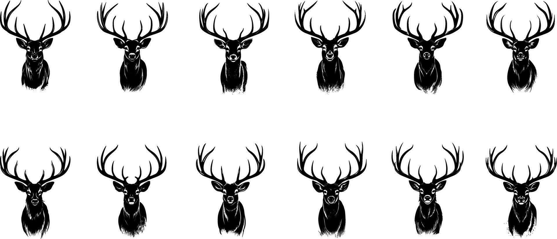 Deer vector set on a white background