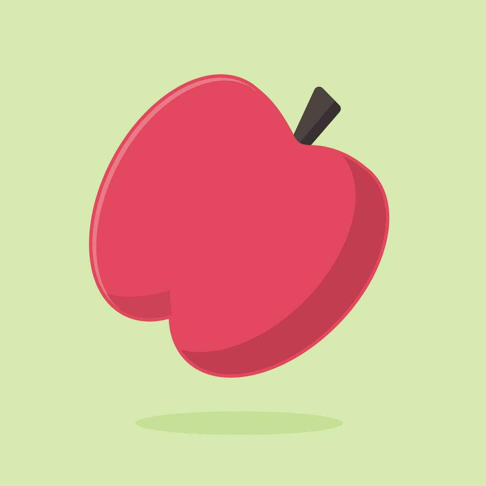 Vector red apple single image illustration fruit green background