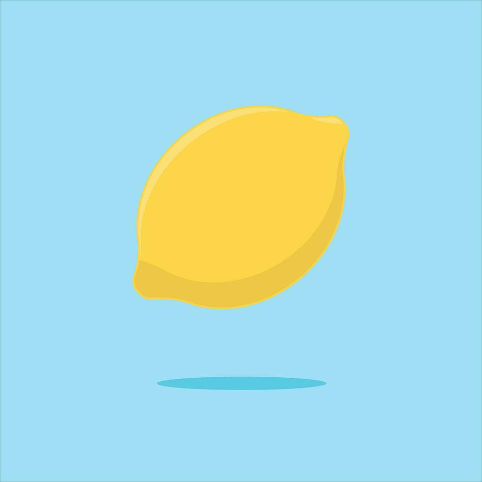 cute single image sour yellow lemon vector illustration blue background