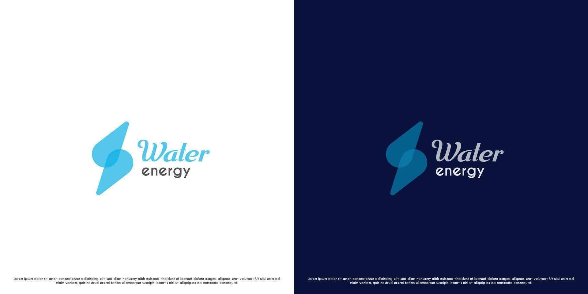 agua energía logo diseño ilustración. sencillo plano silueta energía agua soltar resumen creativo transparente horizontal moderno Respetuoso del medio ambiente natural recursos tecnología para empresa web aplicación vector