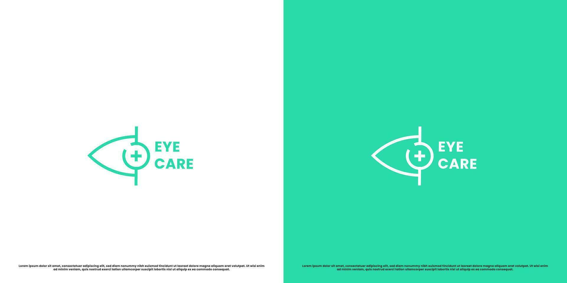 Eye optics logo design illustration. Silhouette line art modern simple