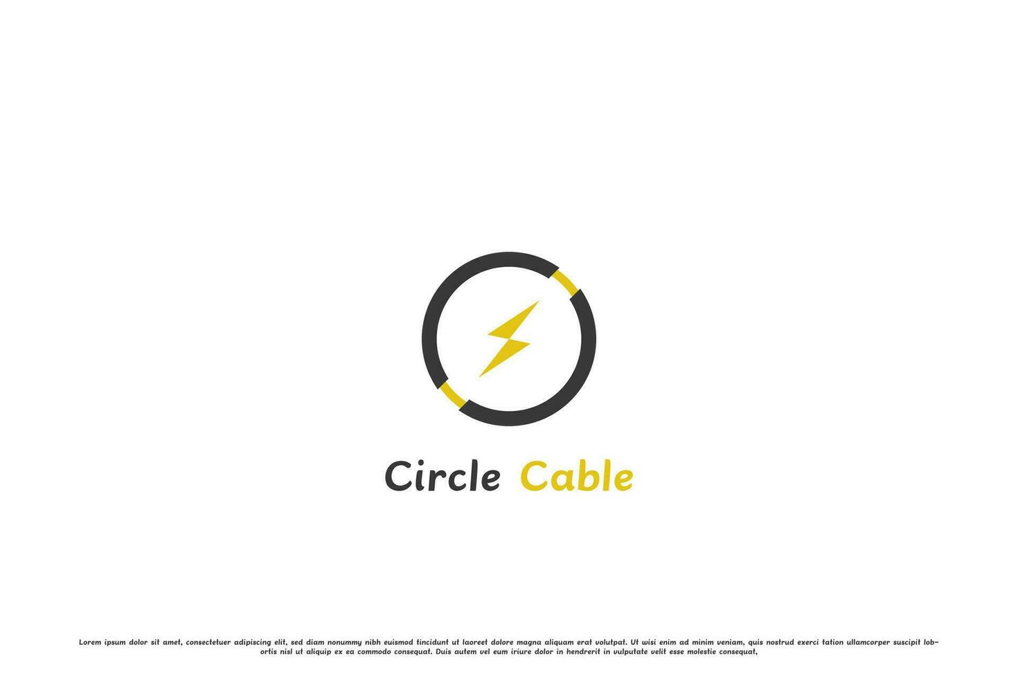 Electric cable logo design illustration. Simple flat silhouette of technical network device connection cable. Computer cable engineering company business symbol icon electric current technology. vector