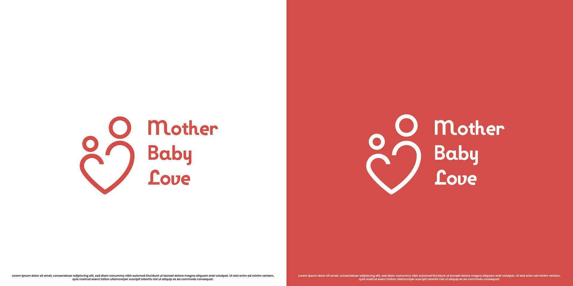 madre hijo amor logo diseño ilustración. moderno minimalista creativo sencillo línea Arte silueta amor corazón madre bebé afecto. adecuado para padre familia madre y niño cuidado símbolo web aplicación icono. vector