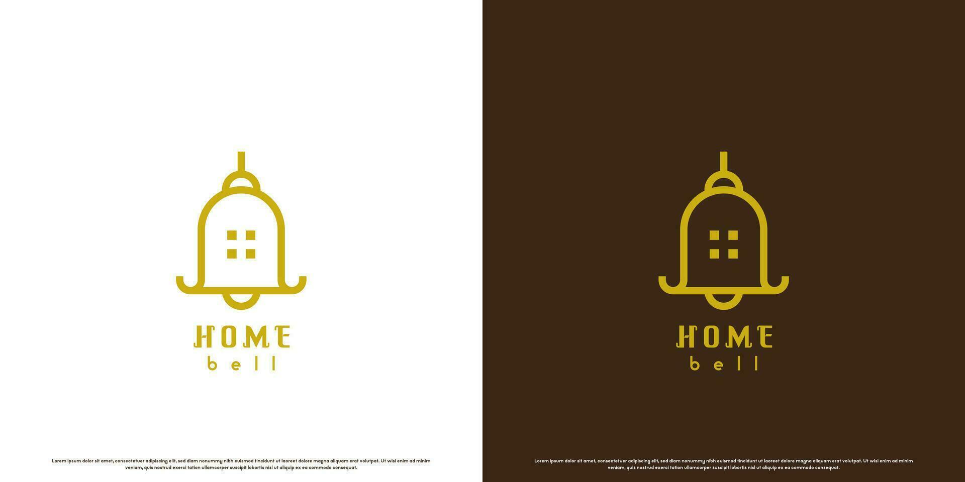 House bell logo design illustration. House alarm bell silhouette reminder creative simple minimalist flat building. Suitable for interior exterior property property business icons for bell houses. vector