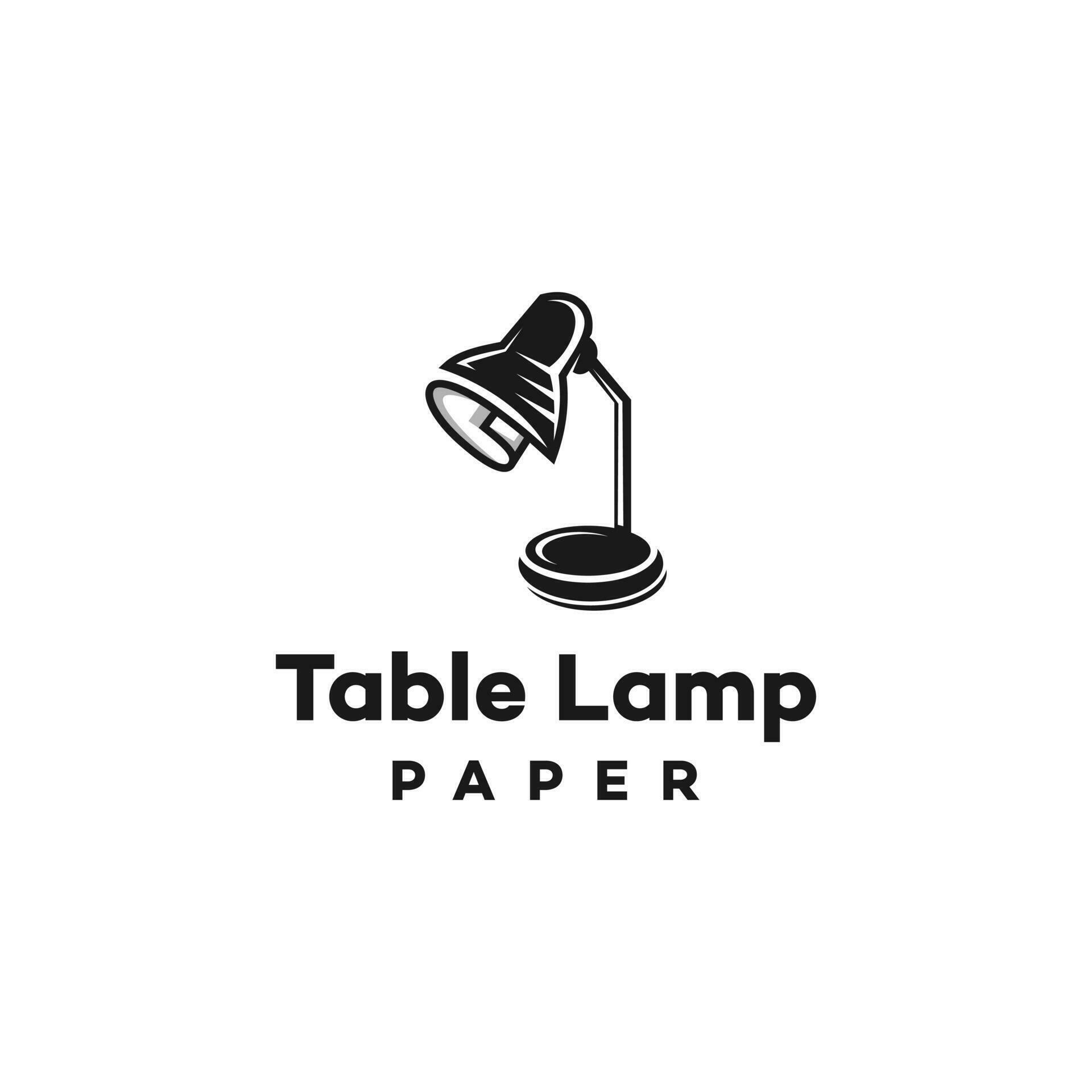 Study table lamp, paper vector labels, logos and emblem Study table