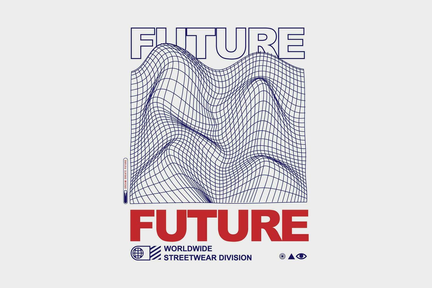 Streetwear futuristic graphic design vector tee design