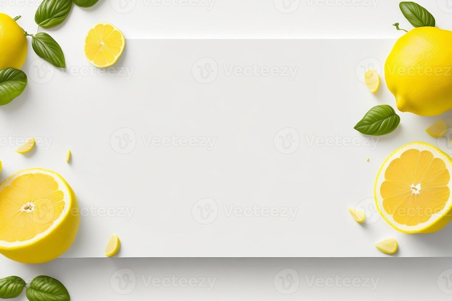 Beautiful fresh lemon fruit background, Fruit frame photo