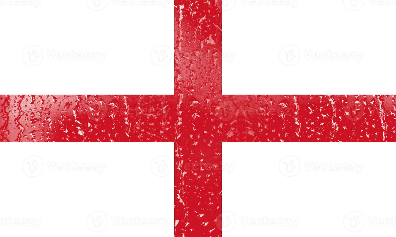 3D Flag of England on a glass photo