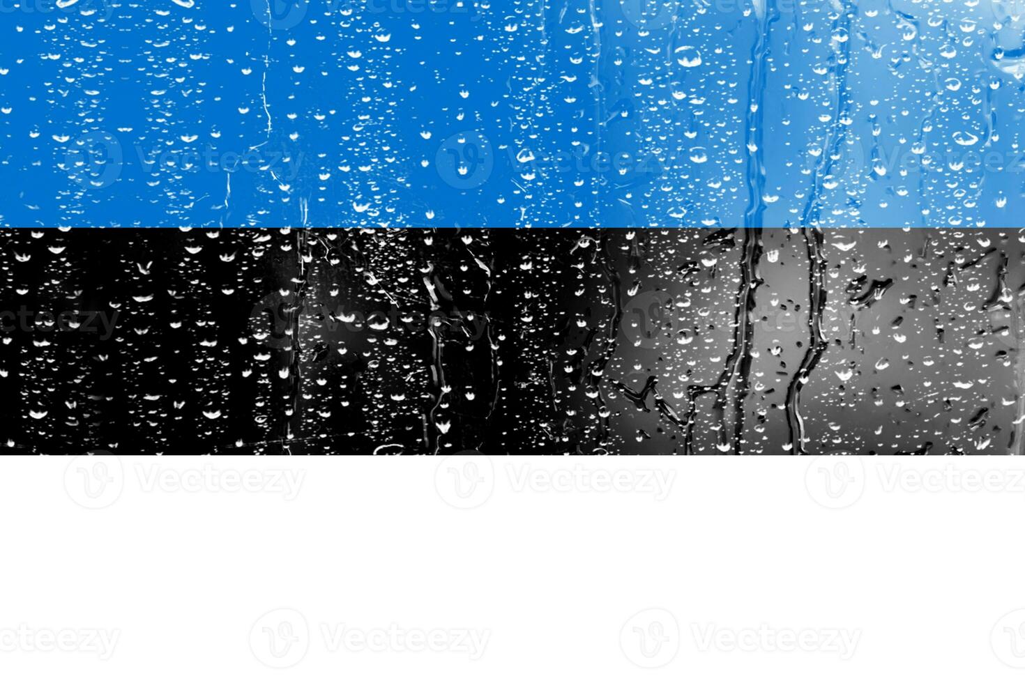 3D Flag of Estonia on a glass photo