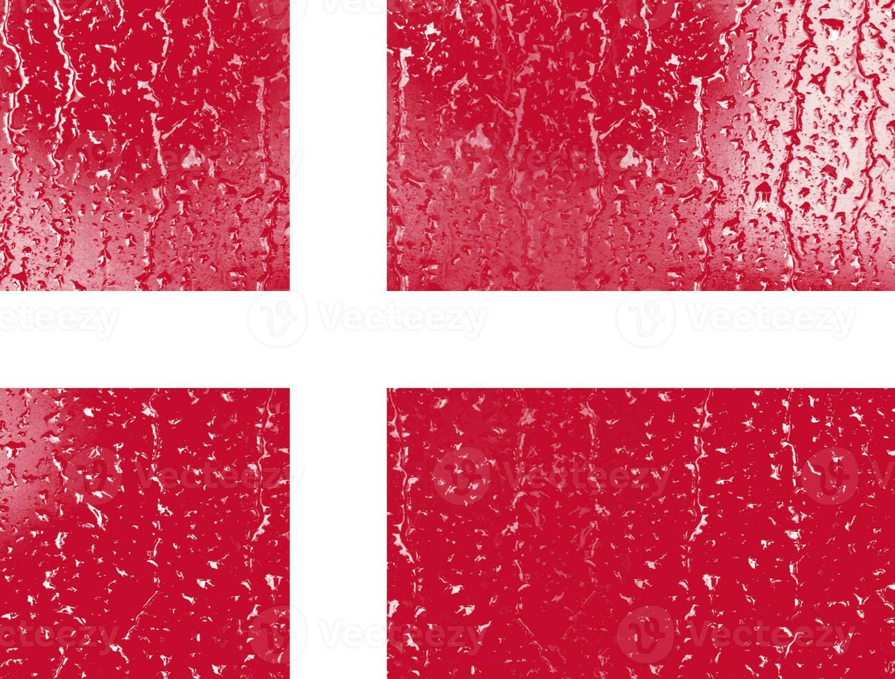 3D Flag of Denmark on a glass photo