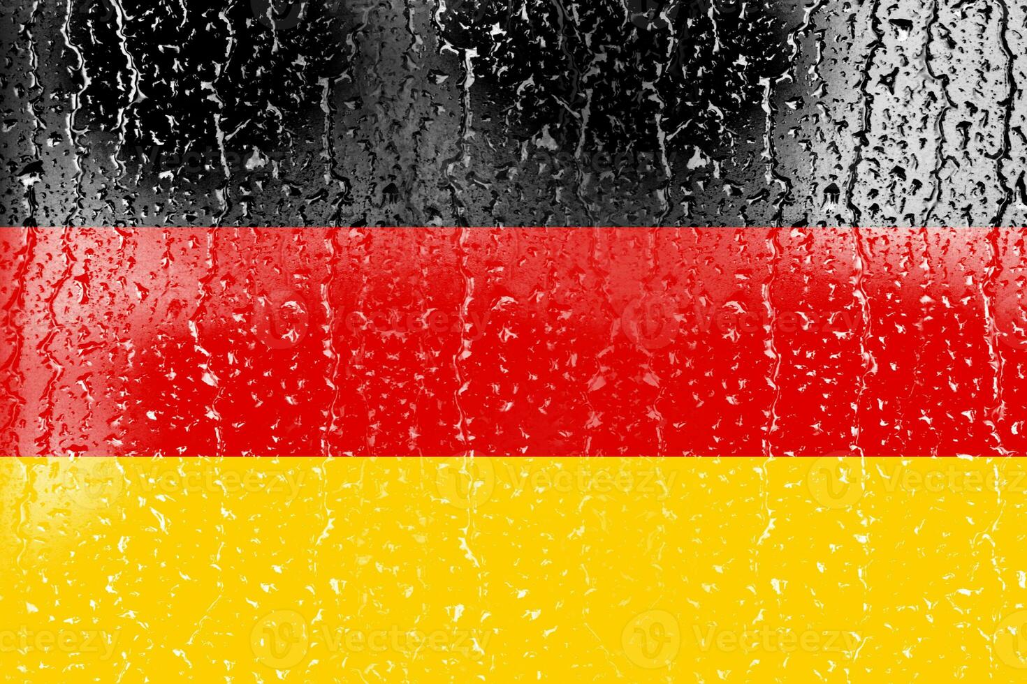 3D Flag of Germany on a glass photo