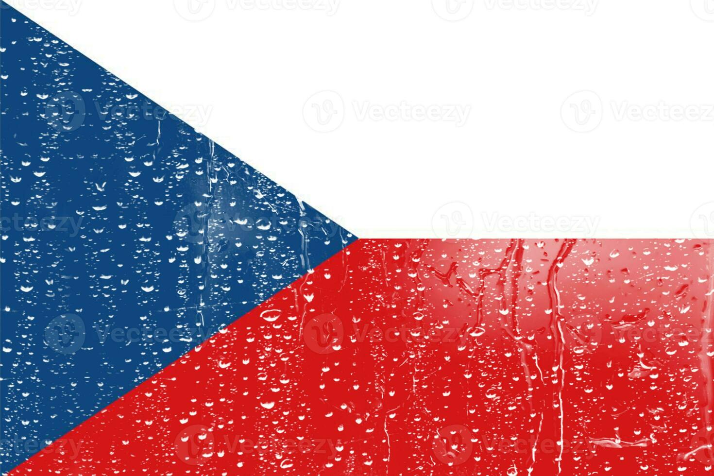 3D Flag of Czech on a glass photo