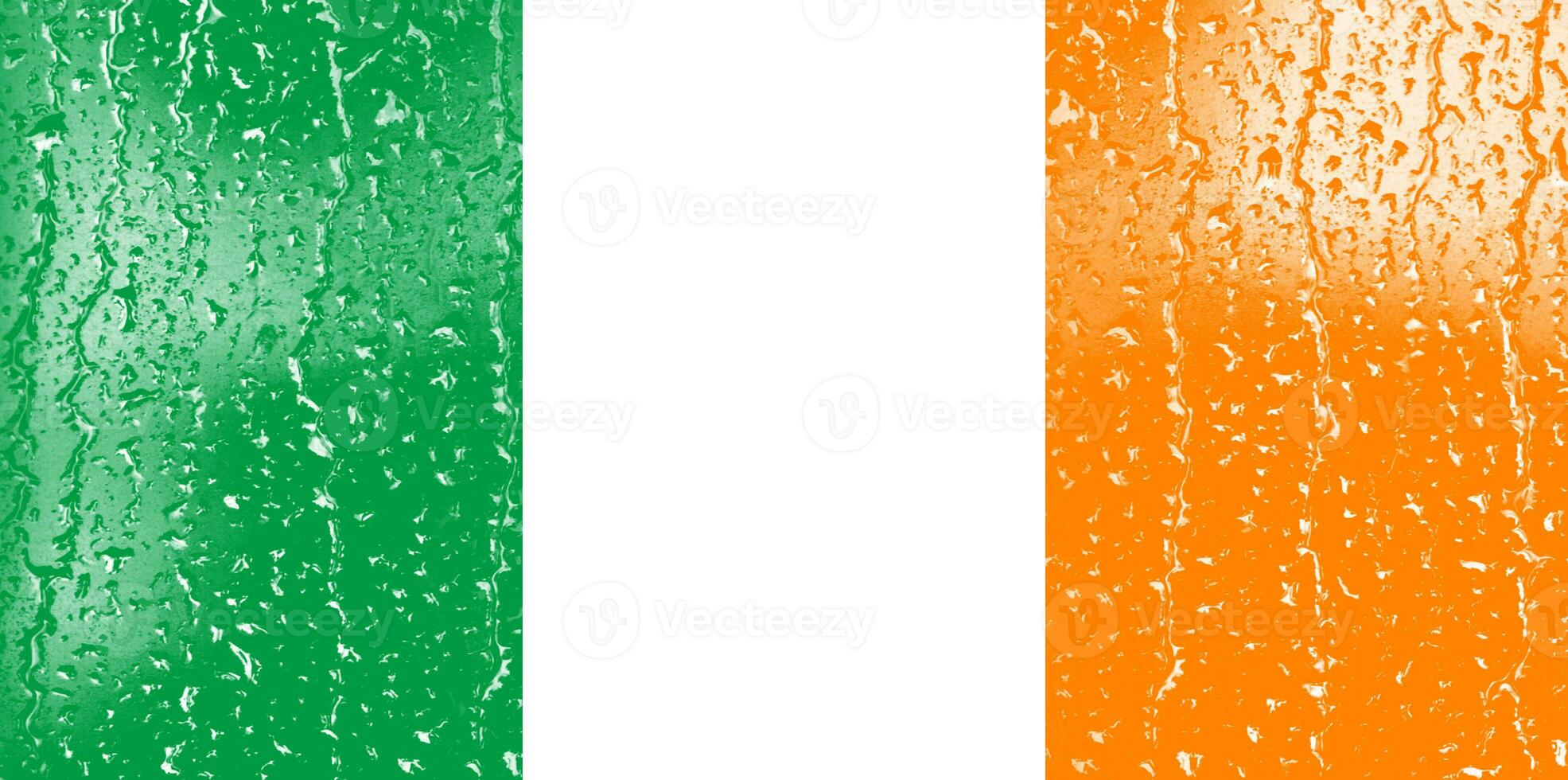 3D Flag of Ireland on a glass photo